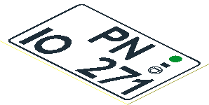 Sticker  1.8 x  2.8 with "PN 10 271" Licence Plate