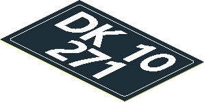 Sticker  1.8 x  2.8 with "DK 10 271" Licence Plate