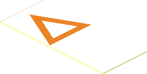 Sticker  0.7 x  1.7 with Orange Triangle on White Background