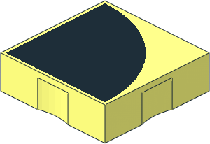 Duplo Tile  2 x  2 with Black Quarter Disc Pattern