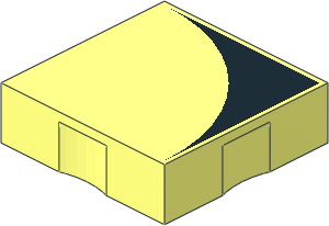 Duplo Tile  2 x  2 with Black Inverse Quarter Disc Pattern