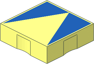 Duplo Tile  2 x  2 with Blue Inverse Isosceles Triangle Pattern