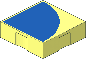 Duplo Tile  2 x  2 with Blue Quarter Disc Pattern