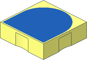 Duplo Tile  2 x  2 with Blue Inverse Arch Pattern