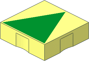 Duplo Tile  2 x  2 with Green Isosceles Triangle Pattern