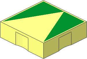 Duplo Tile  2 x  2 with Green Inverse Isosceles Triangle Pattern