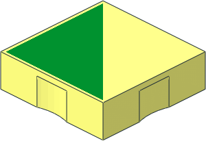Duplo Tile  2 x  2 with Green Right-angled Triangle Pattern