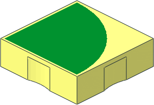 Duplo Tile  2 x  2 with Green Quarter Disc Pattern