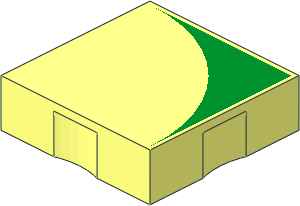 Duplo Tile  2 x  2 with Green Inverse Quarter Disc Pattern