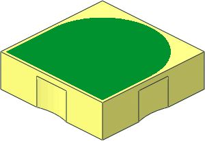 Duplo Tile  2 x  2 with Green Inverse Arch Pattern