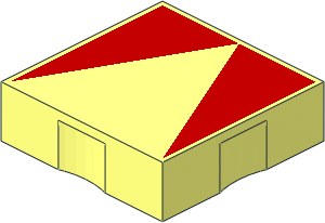 Duplo Tile  2 x  2 with Red Inverse Isosceles Triangle Pattern