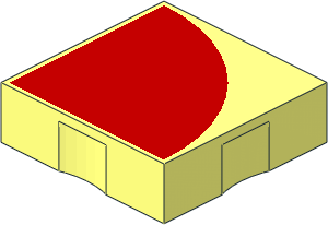 Duplo Tile  2 x  2 with Red Quarter Disc Pattern