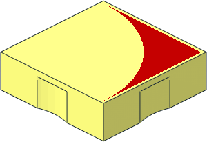 Duplo Tile  2 x  2 with Red Inverse Quarter Disc Pattern