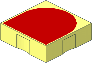 Duplo Tile  2 x  2 with Red Inverse Arch Pattern