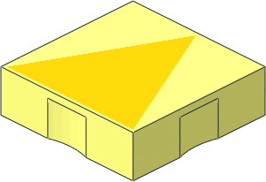 Duplo Tile  2 x  2 with Yellow Isosceles Triangle Pattern