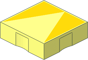 Duplo Tile  2 x  2 with Yellow Inverse Isosc. Triangle Pattern