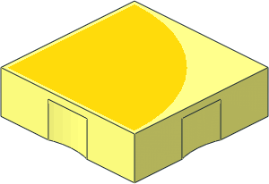 Duplo Tile  2 x  2 with Yellow Quarter Disc Pattern