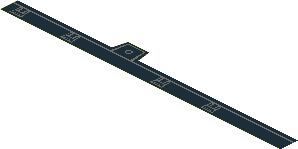 Sticker  0.6 x 12.2 with Trapezoid Extension on Left Side with Dark Bluish Grey Lines