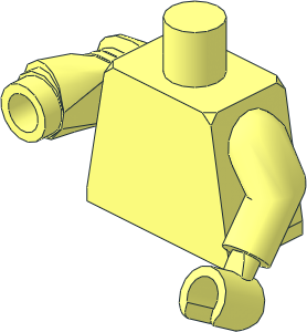 Minifig Torso with Left Arm and Hand and Right Robot Arm