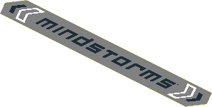 Sticker Pointed Rectangle with Black "MINDSTORMS" on Silver Background