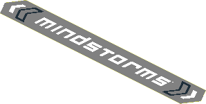 Sticker Pointed Rectangle with White "MINDSTORMS" on Silver Background