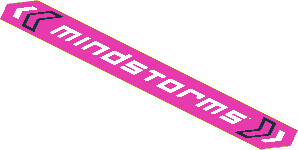 Sticker Pointed Rectangle with White "MINDSTORMS" on Dark Pink Background