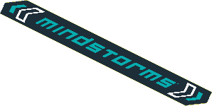 Sticker Pointed Rectangle with Dark Turquoise "MINDSTORMS" on Black Background