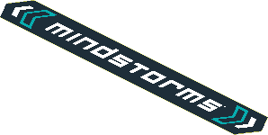 Sticker Pointed Rectangle with White "MINDSTORMS" on Black Background