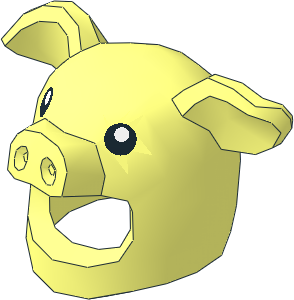 Minifig Headdress Pig with Black Eyes Pattern