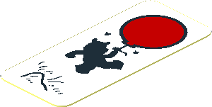 Sticker  1.8 x  0.8 with Bear and Red Balloon