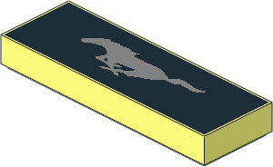 Tile  1 x  3 with Mustang Emblem Pattern