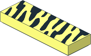 Tile  1 x  3 with Black Wildcat Stripes Pattern