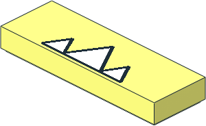 Tile  1 x  3 with  3 White Triangles with Black Outlines Pattern
