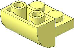 Brick  2 x  2 x  1 with Curved Bottom