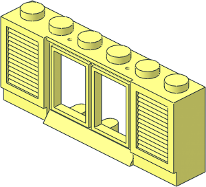 ~Window  1 x  6 x  2 Classic Shuttered with Solid Studs