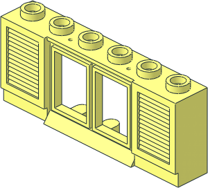 ~Window  1 x  6 x  2 Classic Shuttered with Long Sill