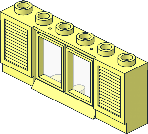 Window  1 x  6 x  2 Classic Shuttered with Long Sill (Complete)
