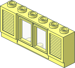 Window  1 x  6 x  2 Classic Shuttered with Short Sill (Complete)