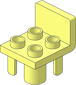 Duplo Chair with  4 Studs and Squared Backrest
