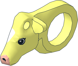 ~Animal Cow Head Left with Blaze, Muzzle and Eye Pattern