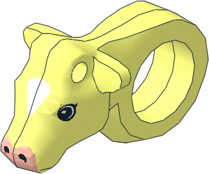 Animal Cow Head with Blaze, Muzzle and Eye Pattern