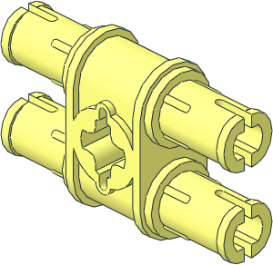 Technic Pin  3L Double with Axlehole and Pins with Rectangular Holes