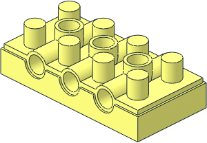 ~Duplo Brick  2 x  4 with Holes Bottom