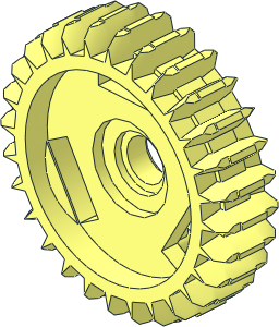 Technic Gear 28 Tooth Double Bevel with Peghole