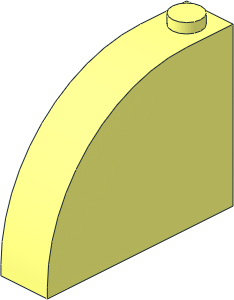 Brick  1 x  4 x  2.667 Curved Top