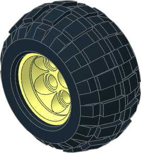 Wheel 25 x 28 VR with 35mm Diameter Rear Rim and Partial Cross Axle Hole with Tyre 30/ 42 x 28 R Balloon