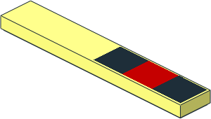 Tile  1 x  6 with  0.9 x  2.9 Red and Black Stripe Sticker