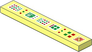 Tile  1 x  6 with Control Panel with Red and Green Lamps Sticker