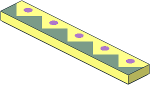 Tile  1 x  6 with Sandgreen Triangles and Lavender Dots Pattern