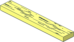 Tile  1 x  6 with Wood Grain Pattern